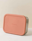 קופסת אוכל מחולקת עם מכסה סיליקון 1200 מ״ל -ורוד סלמון